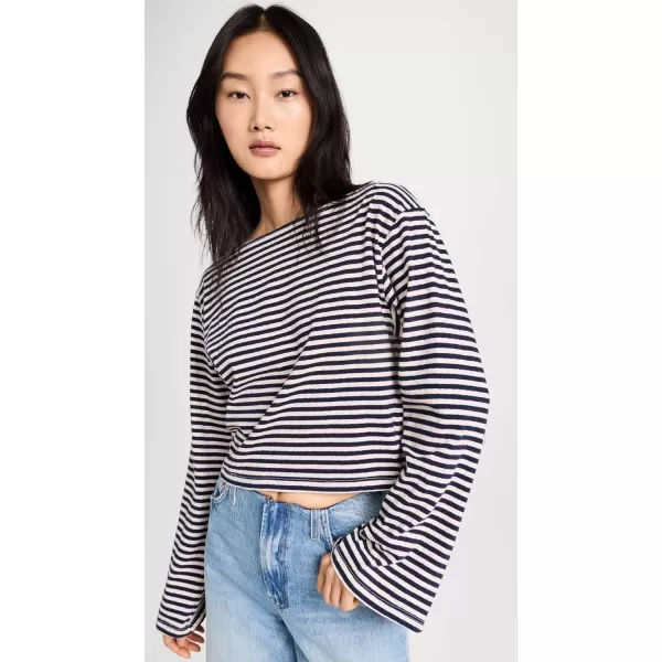 MOTHER Womens The Skiper Bell TopNavy Stripe