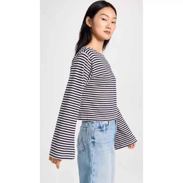 MOTHER Womens The Skiper Bell TopNavy Stripe