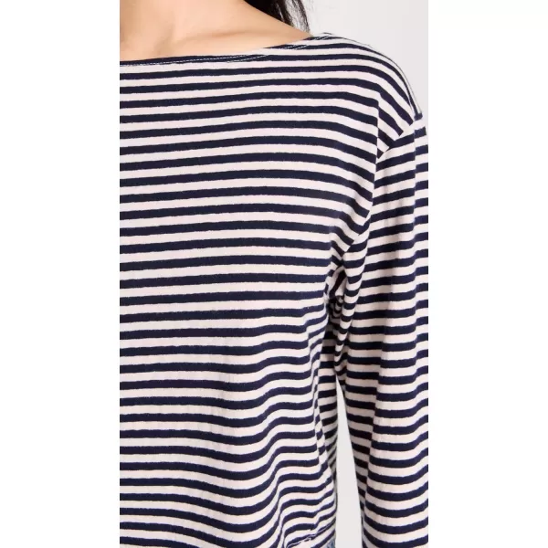 MOTHER Womens The Skiper Bell TopNavy Stripe