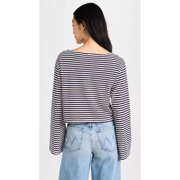 MOTHER Womens The Skiper Bell TopNavy Stripe