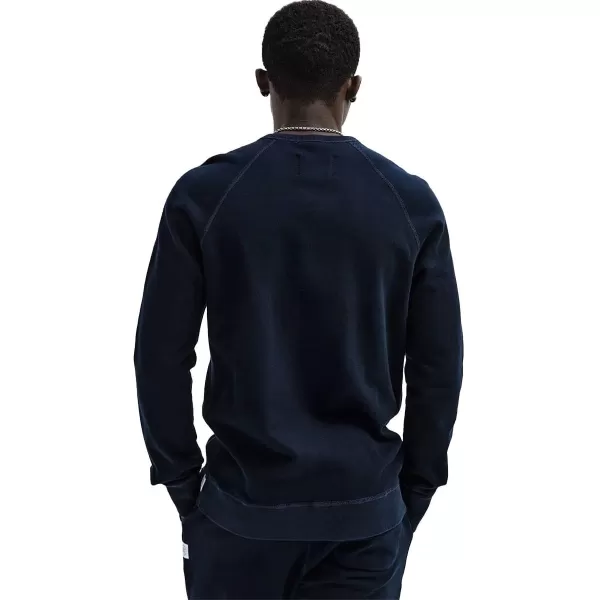 Mens Midweight Terry Slim Crewneck SweatshirtNavy