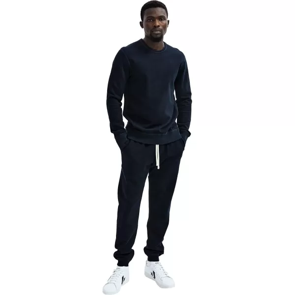 Mens Midweight Terry Slim Crewneck SweatshirtNavy