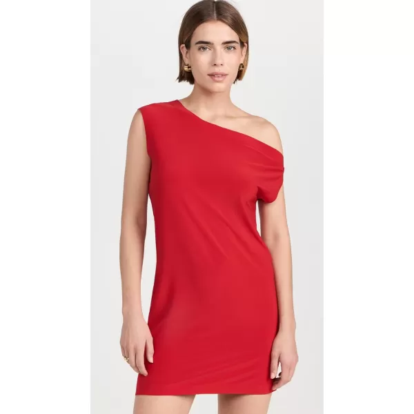 Norma Kamali Womens Drop Shoulder Mini DressTiger Red