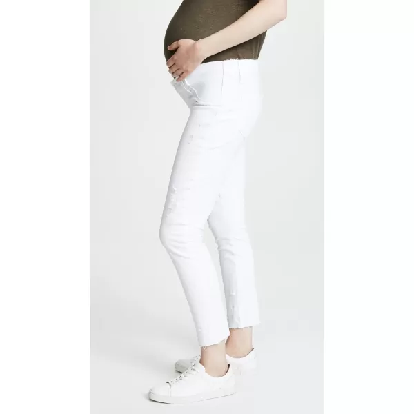 PAIGE Womens Maternity Verdugo Crop Jeans with Raw HemWhiteout Destructed