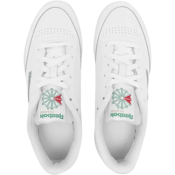 Reebok Mens Club C 85 SneakerWhite  Intense White  Green