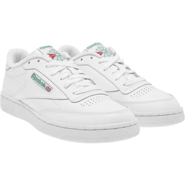 Reebok Mens Club C 85 SneakerWhite  Intense White  Green