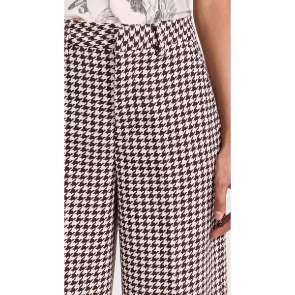 Scotch  Soda Womens Hana Houndstooth HighRise Wide Leg PantsHoundstooth Pink Cloud