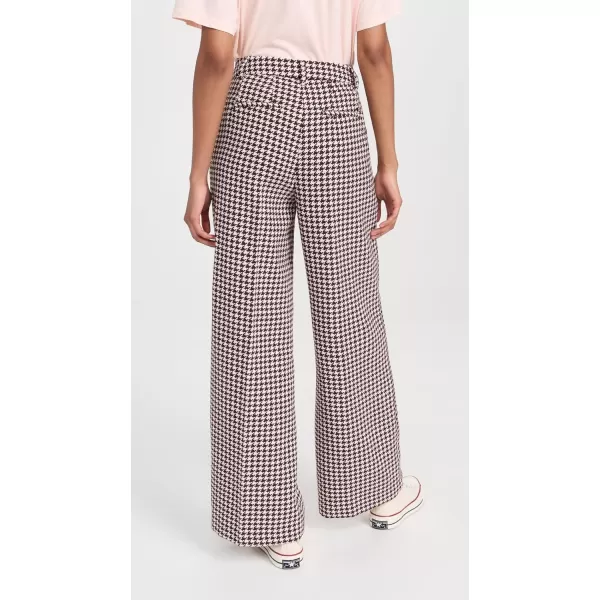 Scotch  Soda Womens Hana Houndstooth HighRise Wide Leg PantsHoundstooth Pink Cloud