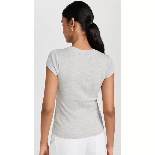 Splendid Womens Faye 1x1 V Neck TeeHeather Grey