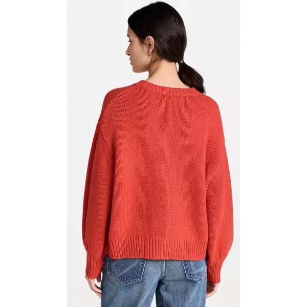 THE GREAT Womens The Bubble Pullover SweaterPersimmon