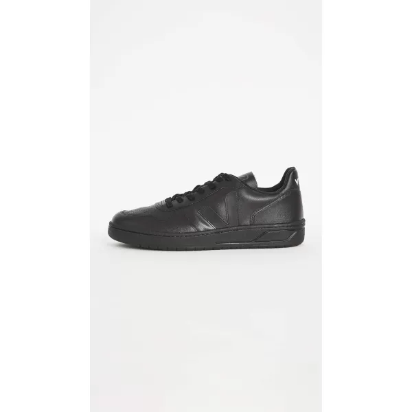 Veja Mens V10 Leather SneakersBlackBlack