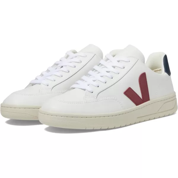 Veja Mens V10 Leather SneakersLeather Extra WhiteMarsalaNautico