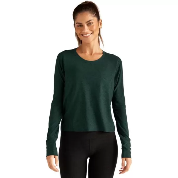 Beyond Yoga Womens Featherweight Daydreamer PulloverMidnight Green Heather