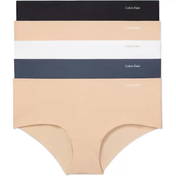 Calvin Klein Womens Invisibles Seamless Hipster Panties MultipackBlackSpeakeasyWhite Light Caramel