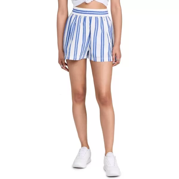 FP Movement Womens Get Free Striped Pull On ShortsIvory Combo