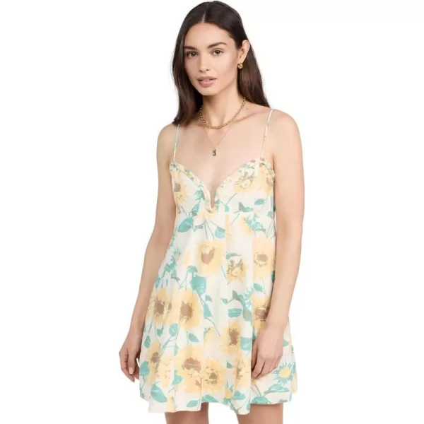 Free People Womens Altura Printed MiniPale Sunflower Combo