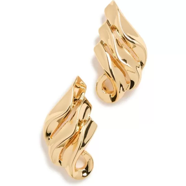 Kenneth Jay Lane Womens Polished Gold Swirl Post EarringsGold