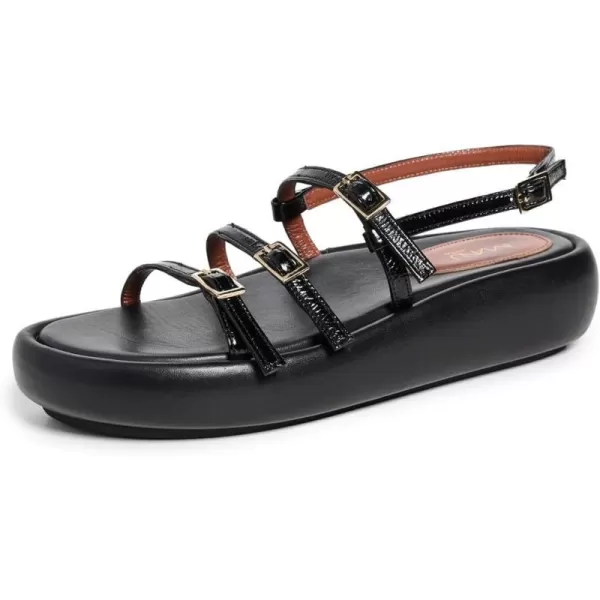 MANU Atelier Womens Cage Chunky SlidesBlack