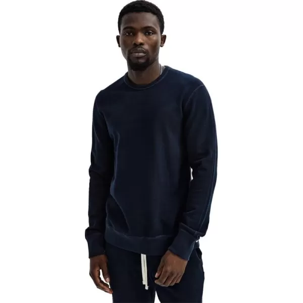 Mens Midweight Terry Slim Crewneck SweatshirtNavy