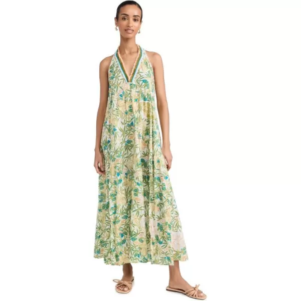 Poupette St Barth Womens Long Dress NavaGreen Orchid