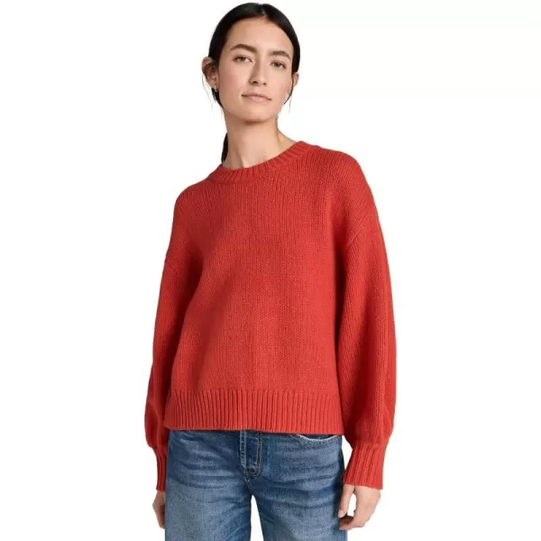 THE GREAT Womens The Bubble Pullover SweaterPersimmon