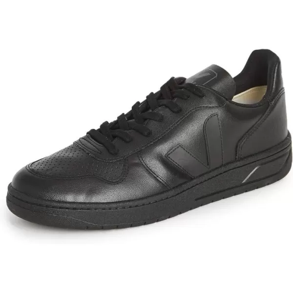 Veja Mens V10 Leather SneakersBlackBlack