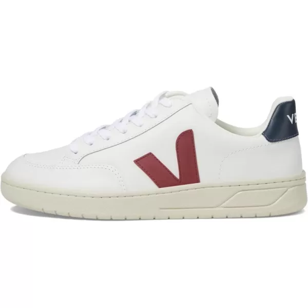 Veja Mens V10 Leather SneakersLeather Extra WhiteMarsalaNautico