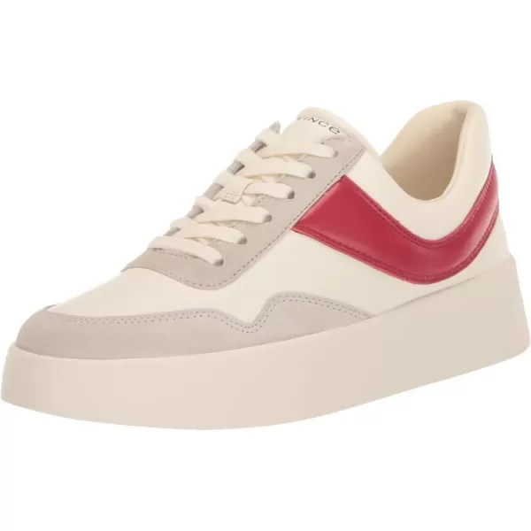 Vince Womens Warren Court SneakersMilk Crimson Red