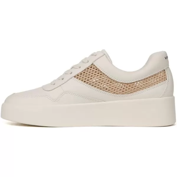 Vince Womens Warren Court SneakersWhite LeatherBeige Mesh