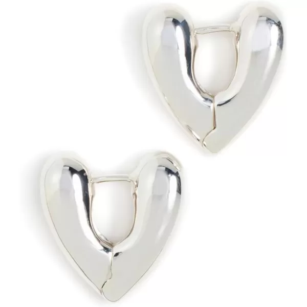 Womens Small Heart HoopsSilver