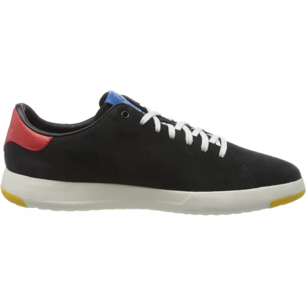 Cole Haan Mens Grandpro Tennis Fashion SneakerBlack Nubuck Flame Blue