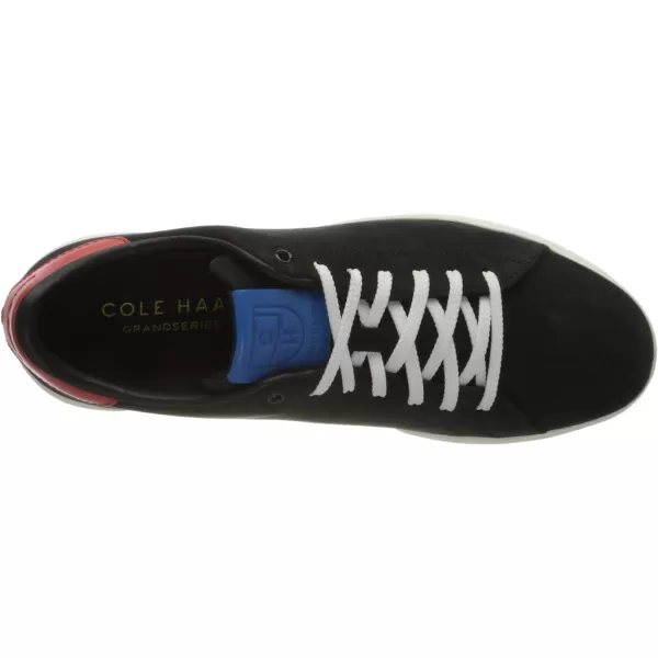 Cole Haan Mens Grandpro Tennis Fashion SneakerBlack Nubuck Flame Blue