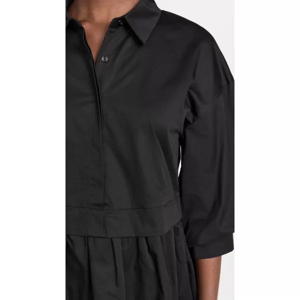 English Factory Womens Puff Sleeve Shirt DressBlack