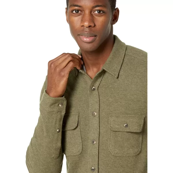 Faherty Mens Legend Sweater ShirtOlive Melange Twill