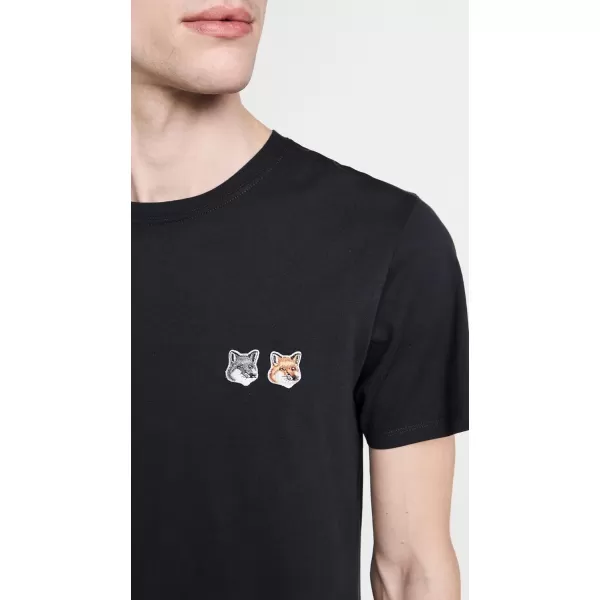 Maison Kitsune Mens Double Fox Head Patch Classic TeeAnthracite