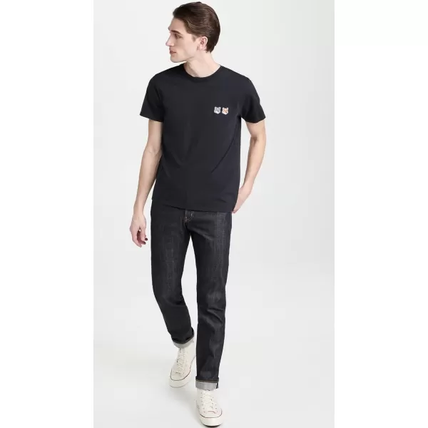 Maison Kitsune Mens Double Fox Head Patch Classic TeeAnthracite