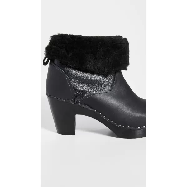 No6 Womens Pull On Shearling High Heel BootsDouble Black Aviator