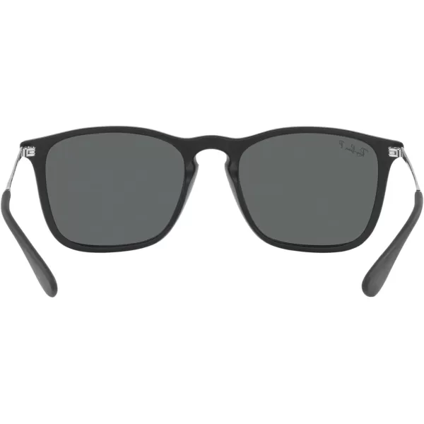 RayBan RB4187 Chris Square SunglassesRubber BlackDark Grey Polarized