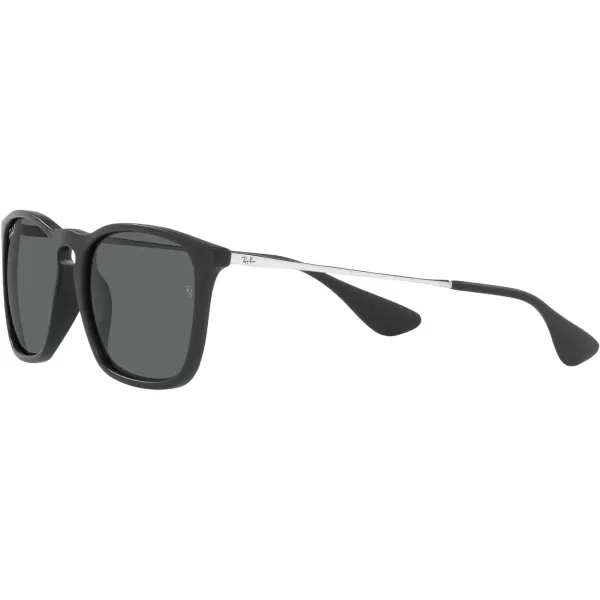 RayBan RB4187 Chris Square SunglassesRubber BlackDark Grey Polarized