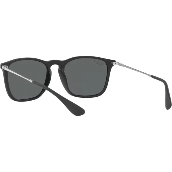 RayBan RB4187 Chris Square SunglassesRubber BlackDark Grey Polarized