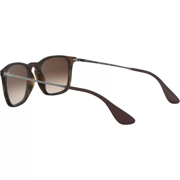 RayBan RB4187 Chris Square SunglassesRubber HavanaBrown Gradient Dark Brown