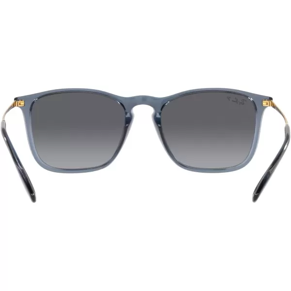 RayBan RB4187 Chris Square SunglassesTransparent BlueGrey Gradient Polarized