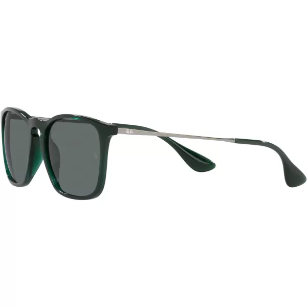 RayBan RB4187 Chris Square SunglassesTransparent GreenDark Grey Polarized