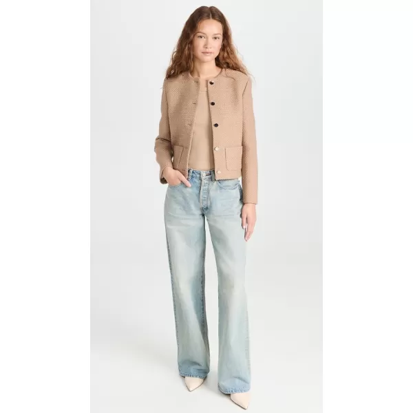 Theory Womens Holiday Tweed Cropped JacketPalomino