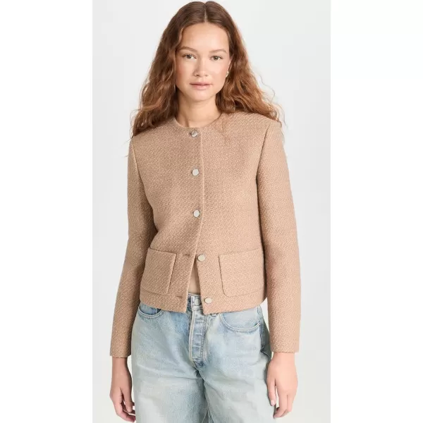 Theory Womens Holiday Tweed Cropped JacketPalomino