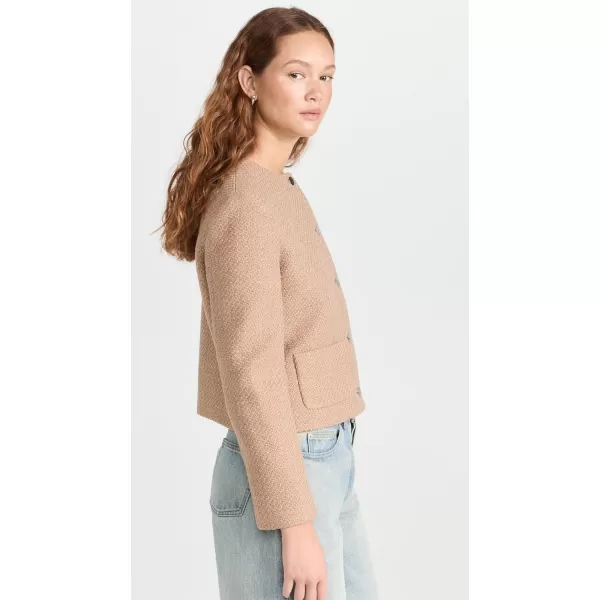 Theory Womens Holiday Tweed Cropped JacketPalomino