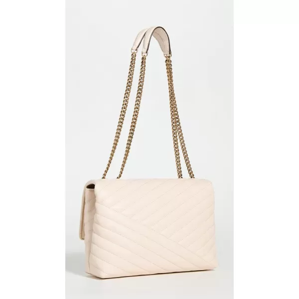 Tory Burch Womens Kira Quilted Chevron Shoulder BagNew CreamRolled Brass