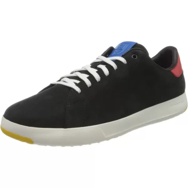 Cole Haan Mens Grandpro Tennis Fashion SneakerBlack Nubuck Flame Blue