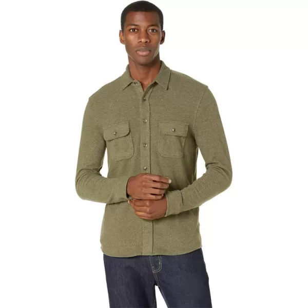 Faherty Mens Legend Sweater ShirtOlive Melange Twill