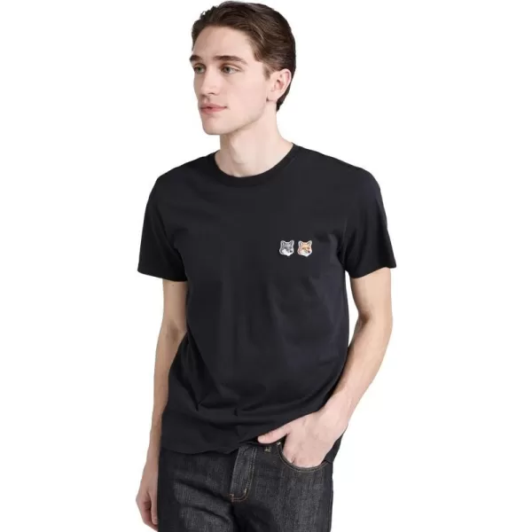 Maison Kitsune Mens Double Fox Head Patch Classic TeeAnthracite